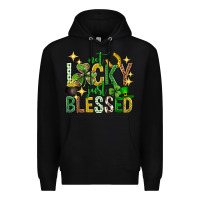 Black Not lucky just blessed st. patricks day Premium Hoodie - Neo Western