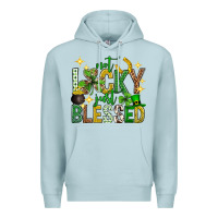 Blue Mist Not lucky just blessed st. patricks day Premium Hoodie - Neo Western