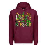 Burgundy Not lucky just blessed st. patricks day Premium Hoodie - Neo Western