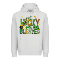 Dove Grey Not lucky just blessed st. patricks day Premium Hoodie - Neo Western