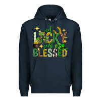 Navy Not lucky just blessed st. patricks day Premium Hoodie - Neo Western
