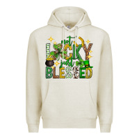 Oatmeal Heather Not lucky just blessed st. patricks day Premium Hoodie - Neo Western