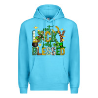 Ocean Blue Not lucky just blessed st. patricks day Premium Hoodie - Neo Western