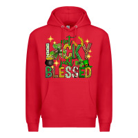 Red Not lucky just blessed st. patricks day Premium Hoodie - Neo Western