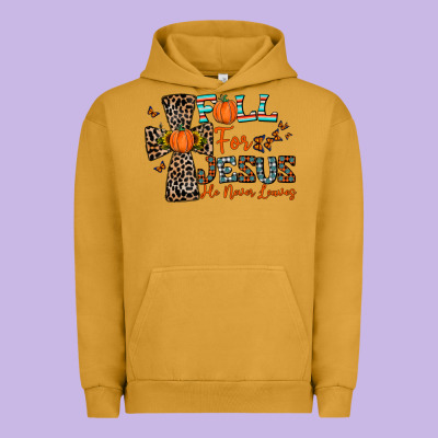 Fall For Jesus He Never Leaves Urban Hoodie Designed By Cowhidedigitalart