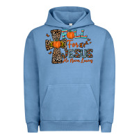 Pigment Pebble Blue fall for jesus he never leaves Urban Hoodie - CowhideDigitalArt