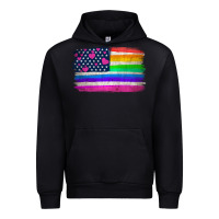 Black american flag and lgbt flag  background Urban Hoodie - HRA Design Shop