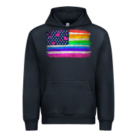 Navy american flag and lgbt flag  background Urban Hoodie - HRA Design Shop
