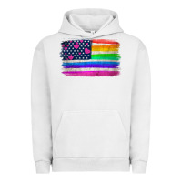 Pigment Lunar Rock american flag and lgbt flag  background Urban Hoodie - HRA Design Shop