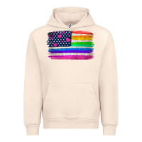 Sandshell american flag and lgbt flag  background Urban Hoodie - HRA Design Shop
