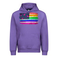 Tulip american flag and lgbt flag  background Urban Hoodie - HRA Design Shop