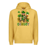 Antique Gold One lucky cowboy with st. patricks elf Premium Hoodie - Neo Western