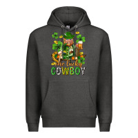 Charcoal Heather One lucky cowboy with st. patricks elf Premium Hoodie - Neo Western