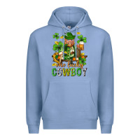 Colony Blue One lucky cowboy with st. patricks elf Premium Hoodie - Neo Western