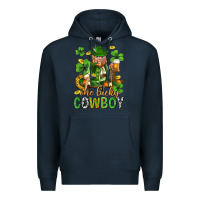Navy One lucky cowboy with st. patricks elf Premium Hoodie - Neo Western
