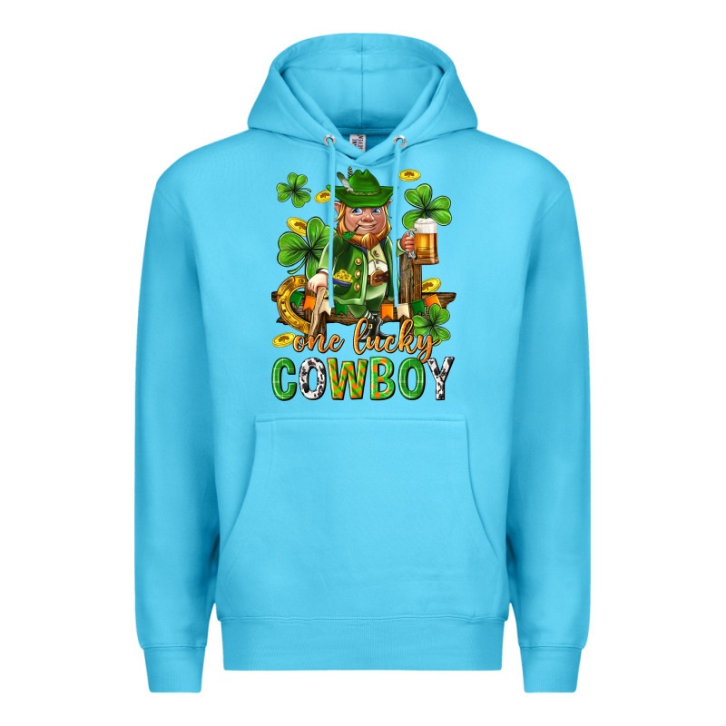 One Lucky Cowboy With St. Patricks Elf Premium Hoodie by Neo Western | Teevron