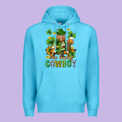 One Lucky Cowboy With St. Patricks Elf Premium Hoodie Designed By Neo Western