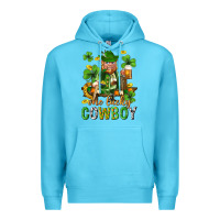 Ocean Blue One lucky cowboy with st. patricks elf Premium Hoodie - Neo Western