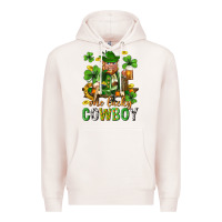 Pale Pink One lucky cowboy with st. patricks elf Premium Hoodie - Neo Western