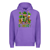 Purple One lucky cowboy with st. patricks elf Premium Hoodie - Neo Western