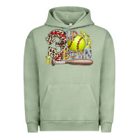 Pigment Oil Green three up down softball Urban Hoodie - RacoonDesign