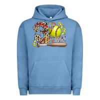 Pigment Pebble Blue three up down softball Urban Hoodie - RacoonDesign