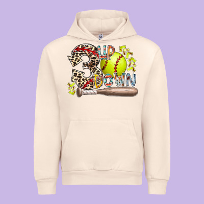Three Up Down Softball Urban Hoodie Designed By Racoondesign