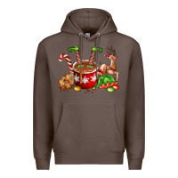 Coffee chocolate elf Premium Hoodie - FaDigitalArtStudio