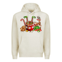 Oatmeal Heather chocolate elf Premium Hoodie - FaDigitalArtStudio