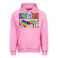 Fuchsia Pink choose love (gay) Urban Hoodie - HRA Design Shop