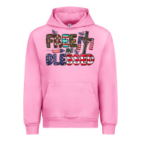 Fuchsia Pink free and blessed Urban Hoodie - CowhideDigitalArt