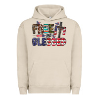 Pigment French Oak free and blessed Urban Hoodie - CowhideDigitalArt