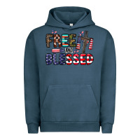 Pigment Midnight Navy free and blessed Urban Hoodie - CowhideDigitalArt