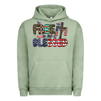 Pigment Oil Green free and blessed Urban Hoodie - CowhideDigitalArt