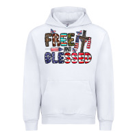 White free and blessed Urban Hoodie - CowhideDigitalArt