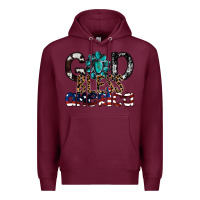 Burgundy god bless america Premium Hoodie - SublimationCraftShop