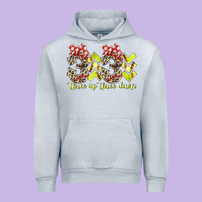 Three Up Theree Down Softball Urban Hoodie Designed By Racoondesign
