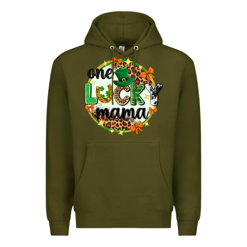 One Lucky Mama  St. Patricks Day Premium Hoodie by Neo Western | Teevron