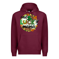 Burgundy One lucky mama  St. Patricks Day Premium Hoodie - Neo Western