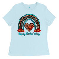 Baby Blue happy mother's day rainbow Ladies Tee - Artiststas