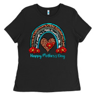 Black happy mother's day rainbow Ladies Tee - Artiststas
