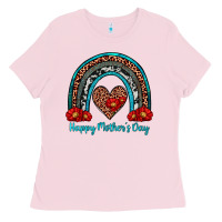 Bubblegum Pink happy mother's day rainbow Ladies Tee - Artiststas