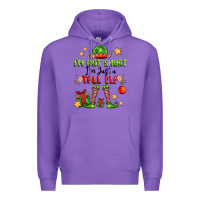 Purple im not  im just a tall elf Premium Hoodie - FaDigitalArtStudio