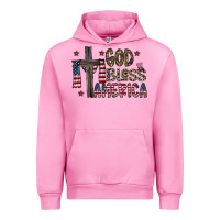 Fuchsia Pink god bless america Urban Hoodie - CowhideDigitalArt