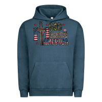 Pigment Midnight Navy god bless america Urban Hoodie - CowhideDigitalArt