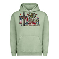 Pigment Oil Green god bless america Urban Hoodie - CowhideDigitalArt