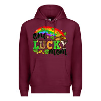 Burgundy One lucky mom St. Patricks Day Premium Hoodie - Neo Western