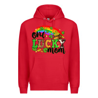 Red One lucky mom St. Patricks Day Premium Hoodie - Neo Western