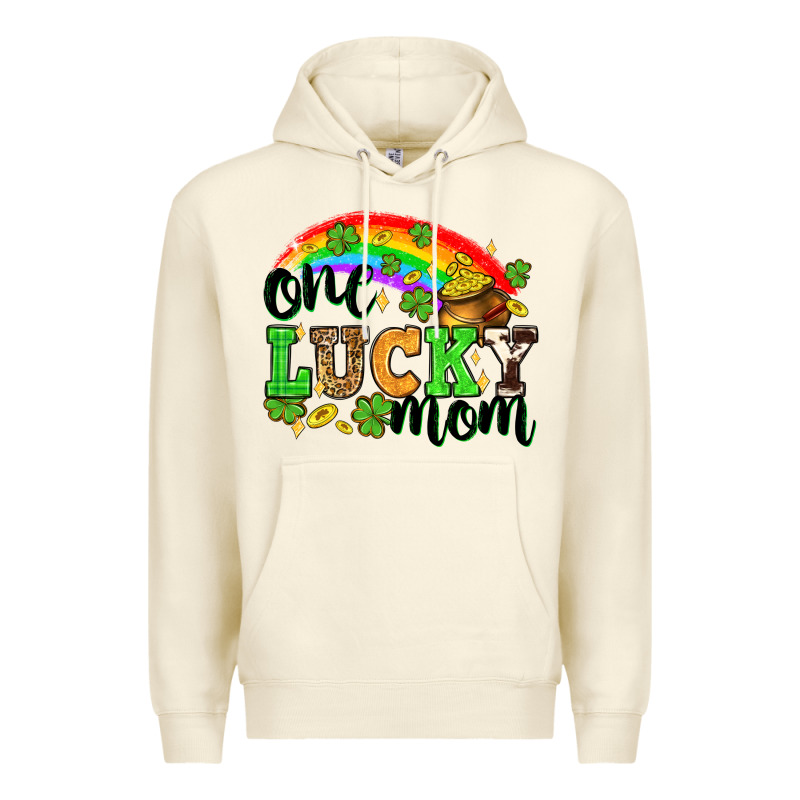 One Lucky Mom St. Patricks Day Premium Hoodie by Neo Western | Teevron