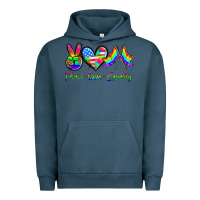 Pigment Midnight Navy peace love equality Urban Hoodie - HRA Design Shop
